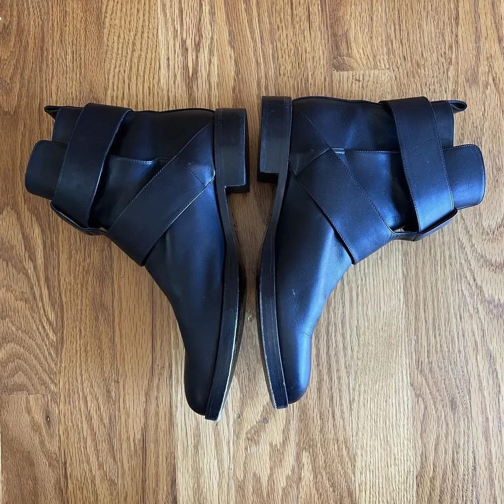 Pierre Hardy Ankle Boots Double Strap Cutout Leather Sz 9.5 | 39.5‎ Italy Moto - Picture 4 of 14
